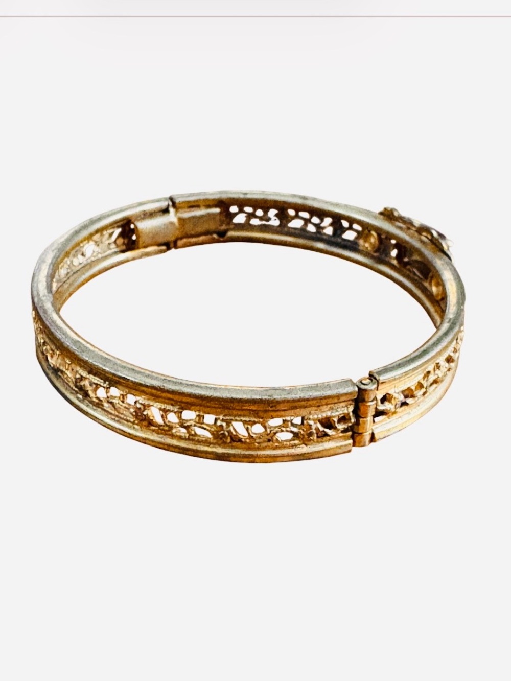 ANTIQUE➕Edwardian Victorian Child Filigree Bangle Bracelet - Picture 3 of 5